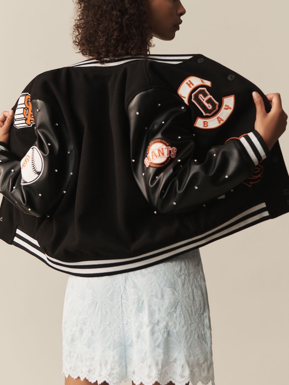 Anthropologie Wild Collective MLB Letter Jacket San Francisco Giants Baseball